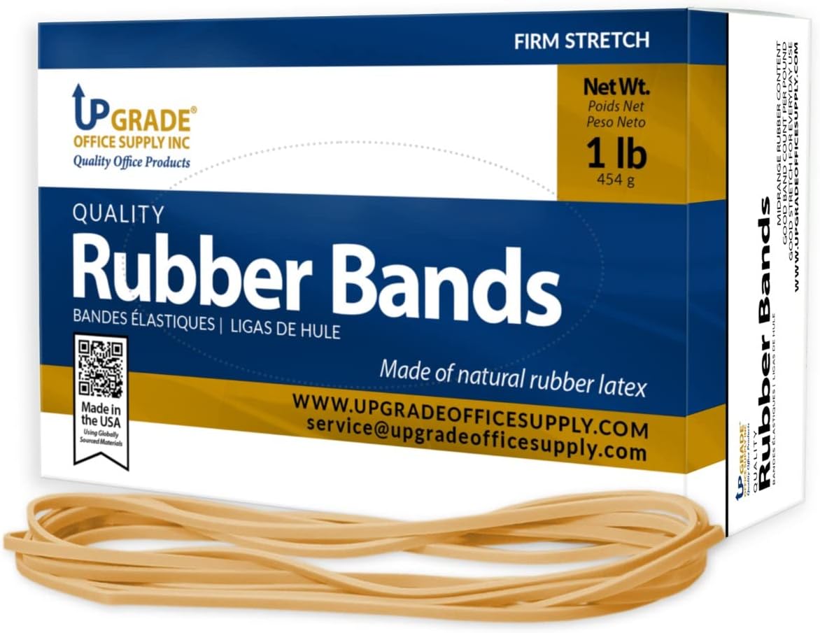 Upgrade Office Supply UPG225117BPK3 Rubber Bands, Size 117B (7 x 1/8), 600 Bands, 1 lb 3-Pack, USA