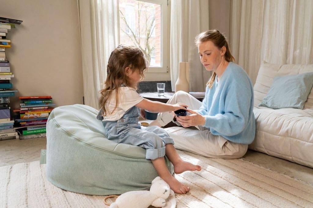 doomoo Transat Bébé Evolutif Fauteuil Enfant Seat'n Grow- Dès la Naissance et jusqu'à 25kg - Ultra Confort - Remplissage Microbilles et Tissus en Coton Doux Oeko-Tex et GOTS, Vert