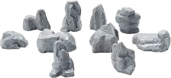 Warmtree 10 Pcs Diorama Rocks Fake Rock Miniature Stone Rock Statue for Diorama Supplies Micro Train Landscape Railway Sand Table Miniature Models Fairy Garden Accessories (Grey)