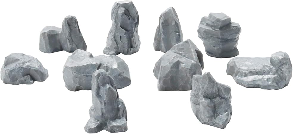 Warmtree 10 Pcs Diorama Rocks Fake Rock Miniature Stone Rock Statue for Diorama Supplies Micro Train Landscape Railway Sand Table Miniature Models Fairy Garden Accessories (Grey)