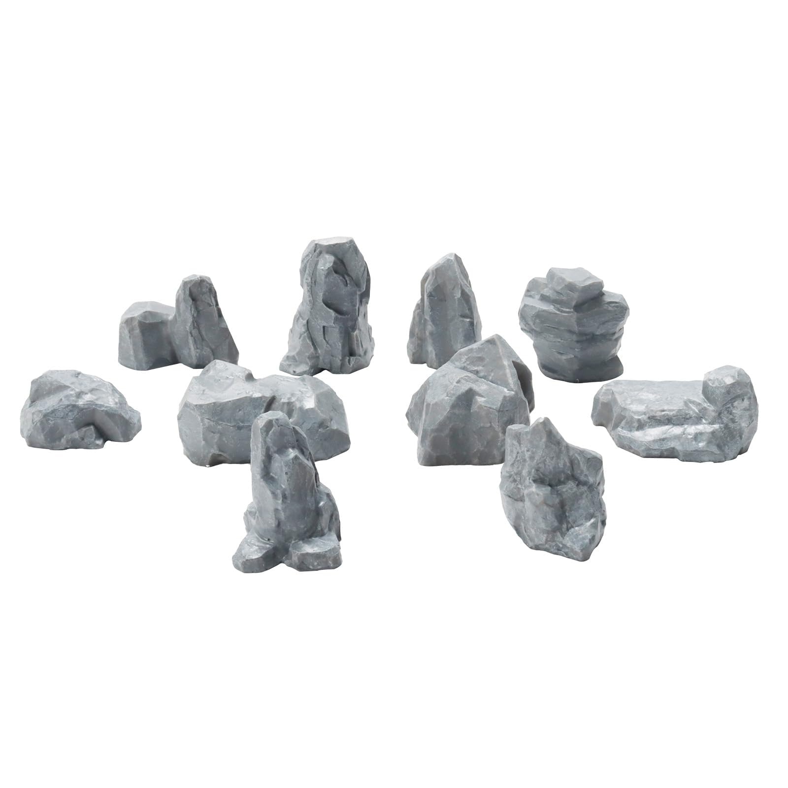 Warmtree 10 Pcs Diorama Rocks Fake Rock Miniature Stone Rock Statue for Diorama Supplies Micro Train Landscape Railway Sand Table Miniature Models Fairy Garden Accessories (Grey)