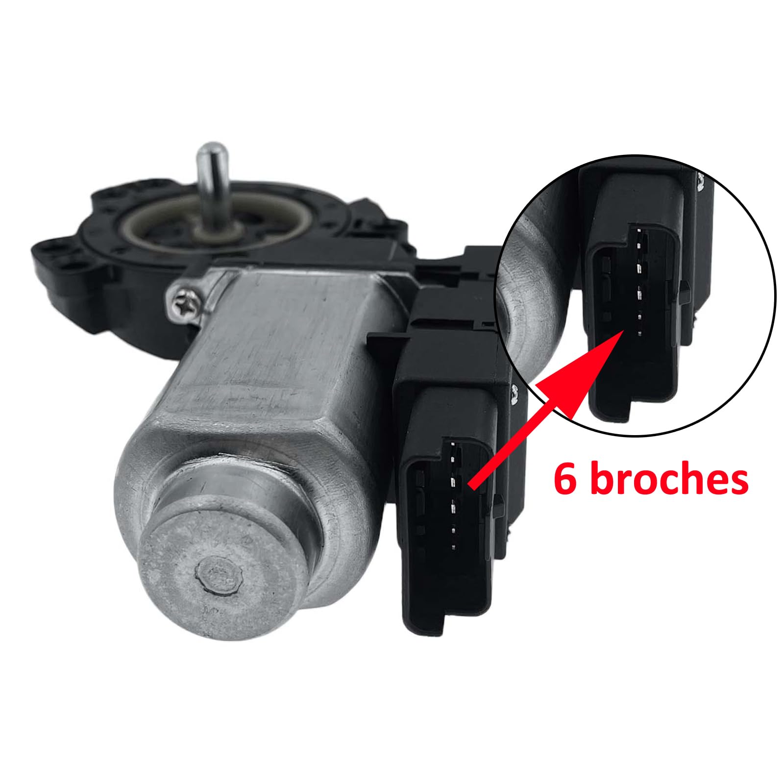 Motor Elevalunas Motor elevalunas eléctrico delantero derecho con módulo temic 6 pines compatible con Clio 3 Laguna 2 Megane 2 ESPACE 4 MEGANE 2 SCENIC 2 2001-2015 8200000938