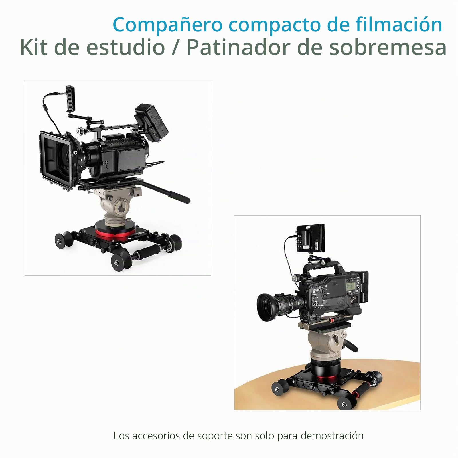 Proaim Fusion Slider Dolly con topes para Cine y vídeo | Funciona sobre raíles y superficies lisas, soporta hasta 45,3 kg y ofrece movimientos suaves de cámara.