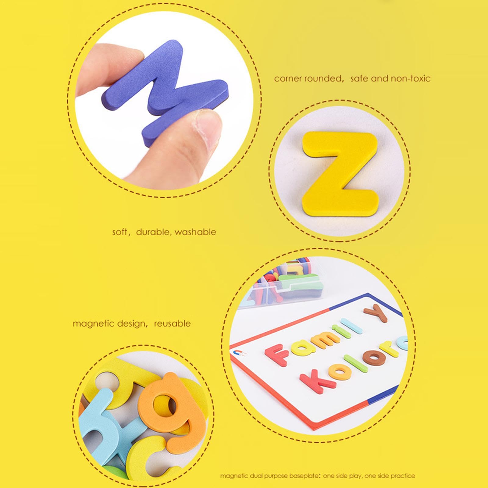Kit di lettere magnetiche, magnetico per bambini,Istruzione della infanzia | Lettere maiuscole minuscole per l'ortografia | Attività prescolari interattive per la scuola materna
