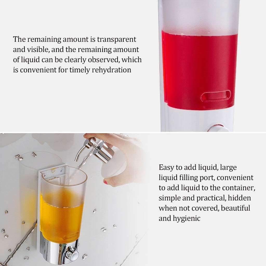 Dispenser Pump Soap Dispenser Wall Mount 400ml/13.5oz Refillable Commercial Soap Dispenser 1/2Chamber Shower Dispenser for Bathroom,Restaurant Lotion Dispenser