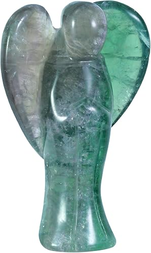 Miniatura 13 de mookaitedecor Estatua de ángel guardián de cristal de cuarzo rosa de 3 pulgadas, estatua de ángel tallada a mano con alas de corazón