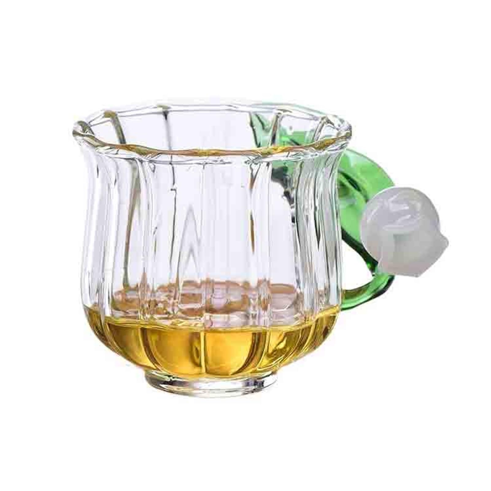 vasos de vidrio Taza de vidrio soplado a mano con asa en forma lirio la válvula, 135 ml. Tazas café/té borosilicato transparente Cristalería de cocina