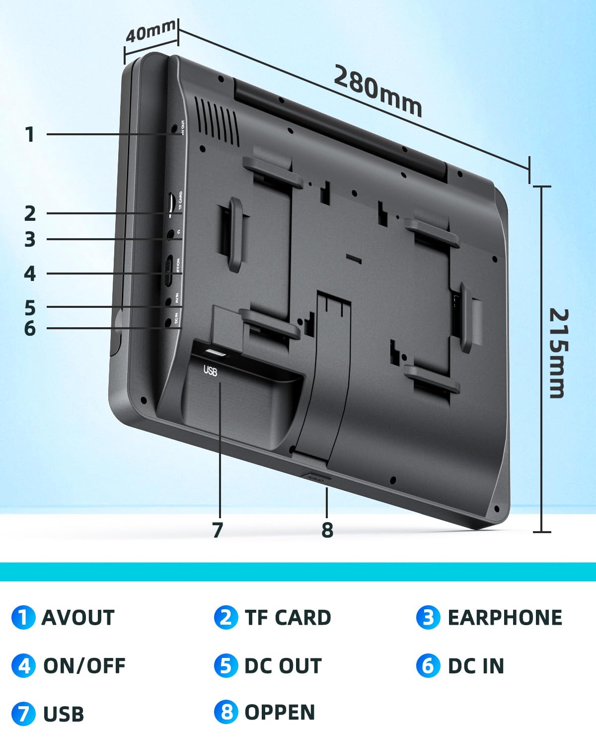 Arafuna 12" lettore DVD Auto con 2 schermi, poggiatesta per auto con batteria di 5 ore, supporto scheda USB/TF, sincronizzazione dello schermo e ultima memoria