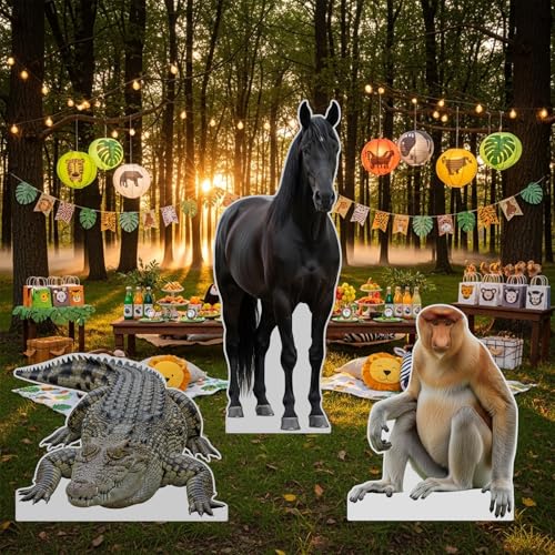 Image of Black Horse 3FT Life Size Cardboard Cutout, Animal Standup, 1 PC | Fun Animal Standup for Events, Party Decor, Birthdays, Photos, Photo Booth, Wall Decor, Holiday Gifts