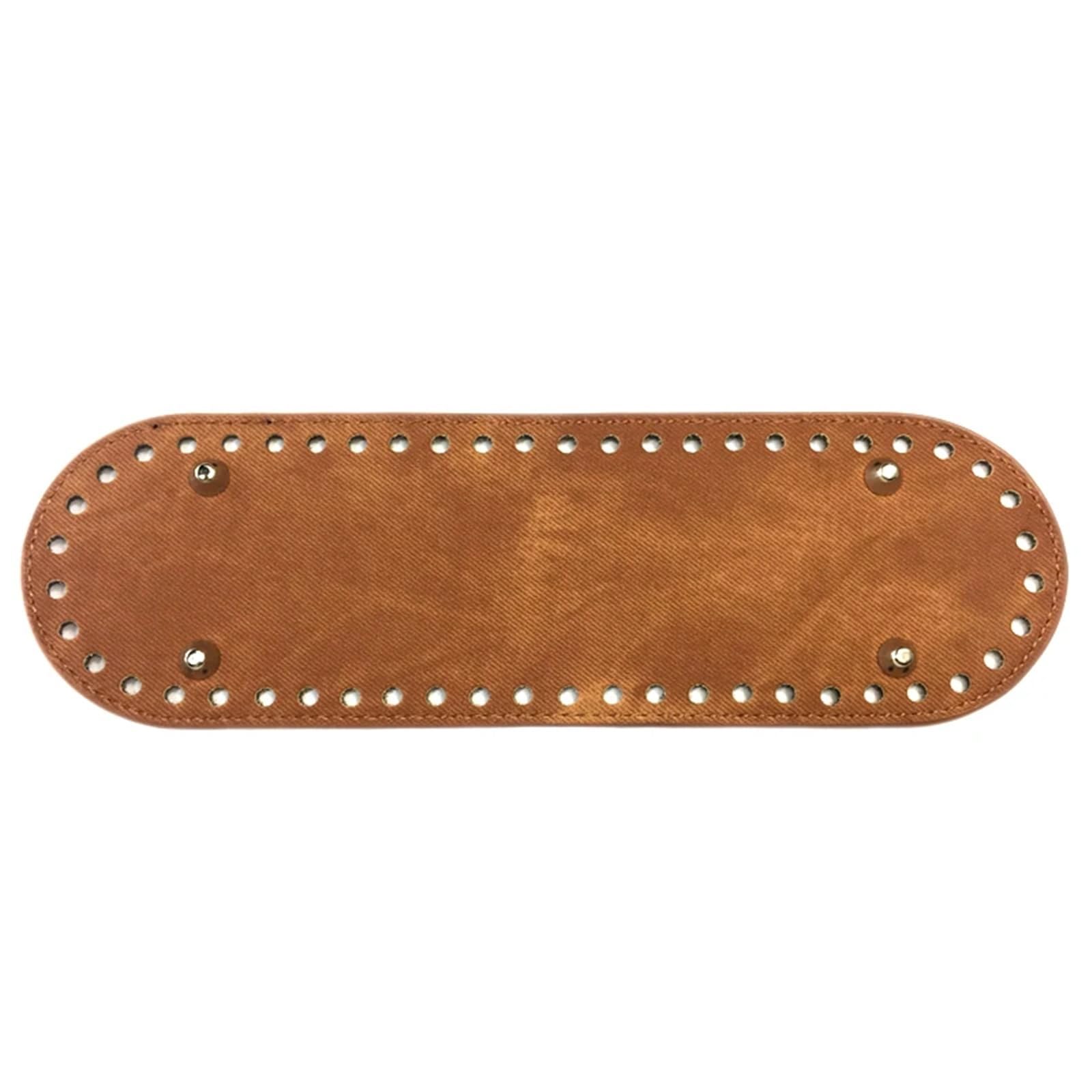 ZYAGH 26x8cm Handmade Oval Long Bag Bottom PU leather Rectangle Bags Base with Holes for DIY Crochet Knitting Handbag Accessories(Brown)