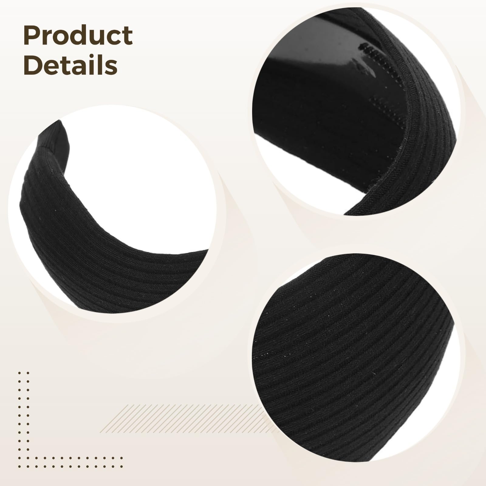 Bandeau noir pour femme, bandeau tricoté extra large de 3,1 pouces, antidérapant, en polyester et résine, bandeau élastique, idéal pour le maquillage et le port quotidien