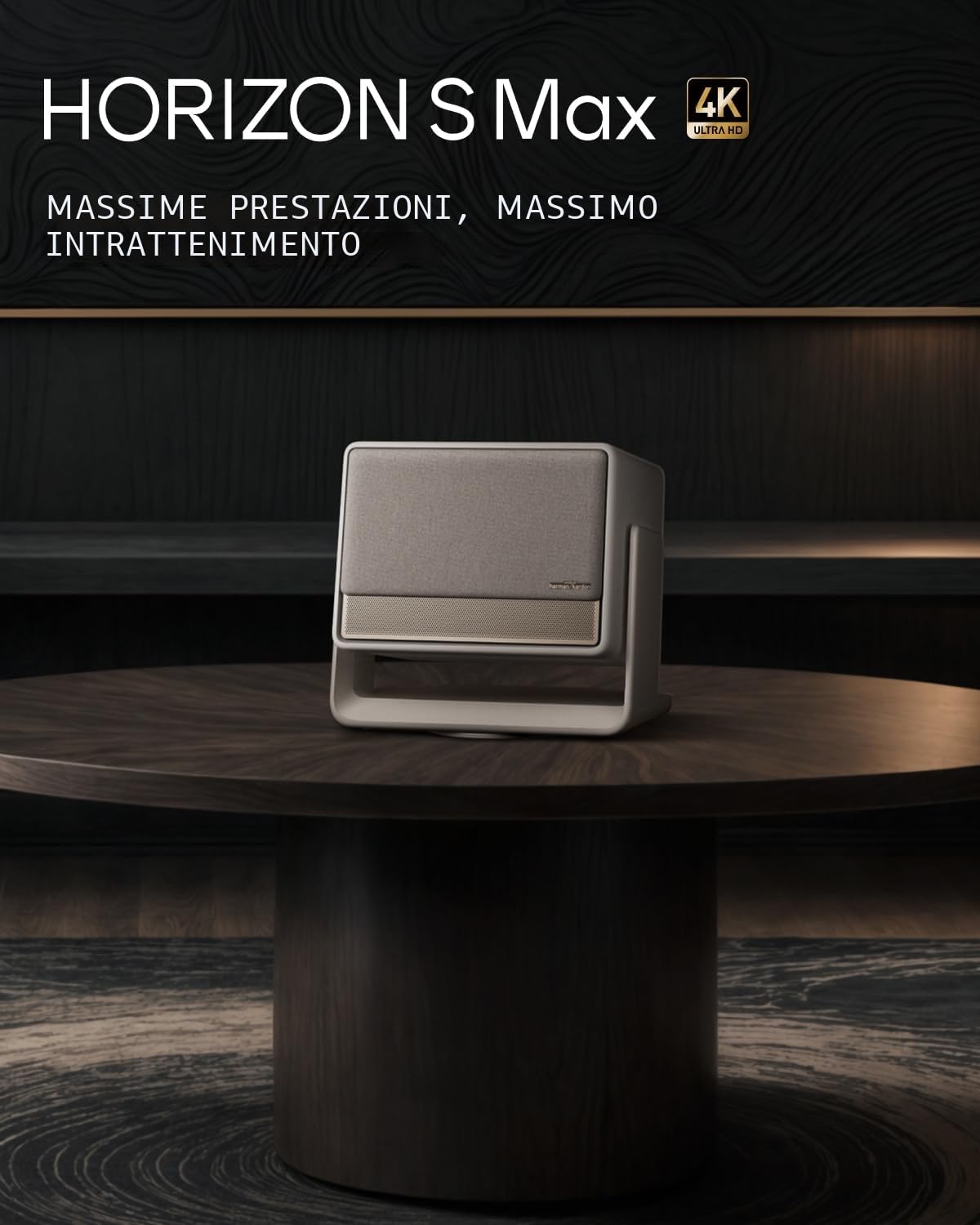 XGIMI HORIZON S Max proiettore 4K, IMAX Enhanced, Dolby Vision, 3100 lumen ISO, 110% BT.2020, supporto flessibile integrato, adattamento intelligente dello schermo, 2 x 12W Harman Kardon