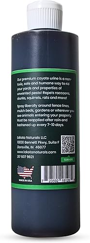 Miniatura 2 de 100% Pure Coyote Urine All Natural Animal & Rodent Repellent - Makes It Seem Like a Coyote is Nearby! Skunk and Racoon Repellent for Yard. Squirrel