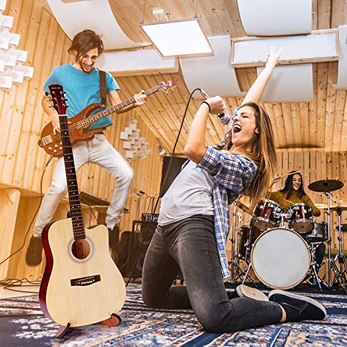 Guitar Stands, Universal Acoustic Guitar Holder, Wooden X-Frame Sturdy Instrument Stand with Soft Edge, Classical Design for Acoustic Classical Bass Electric Guitars - Thumbnail 5