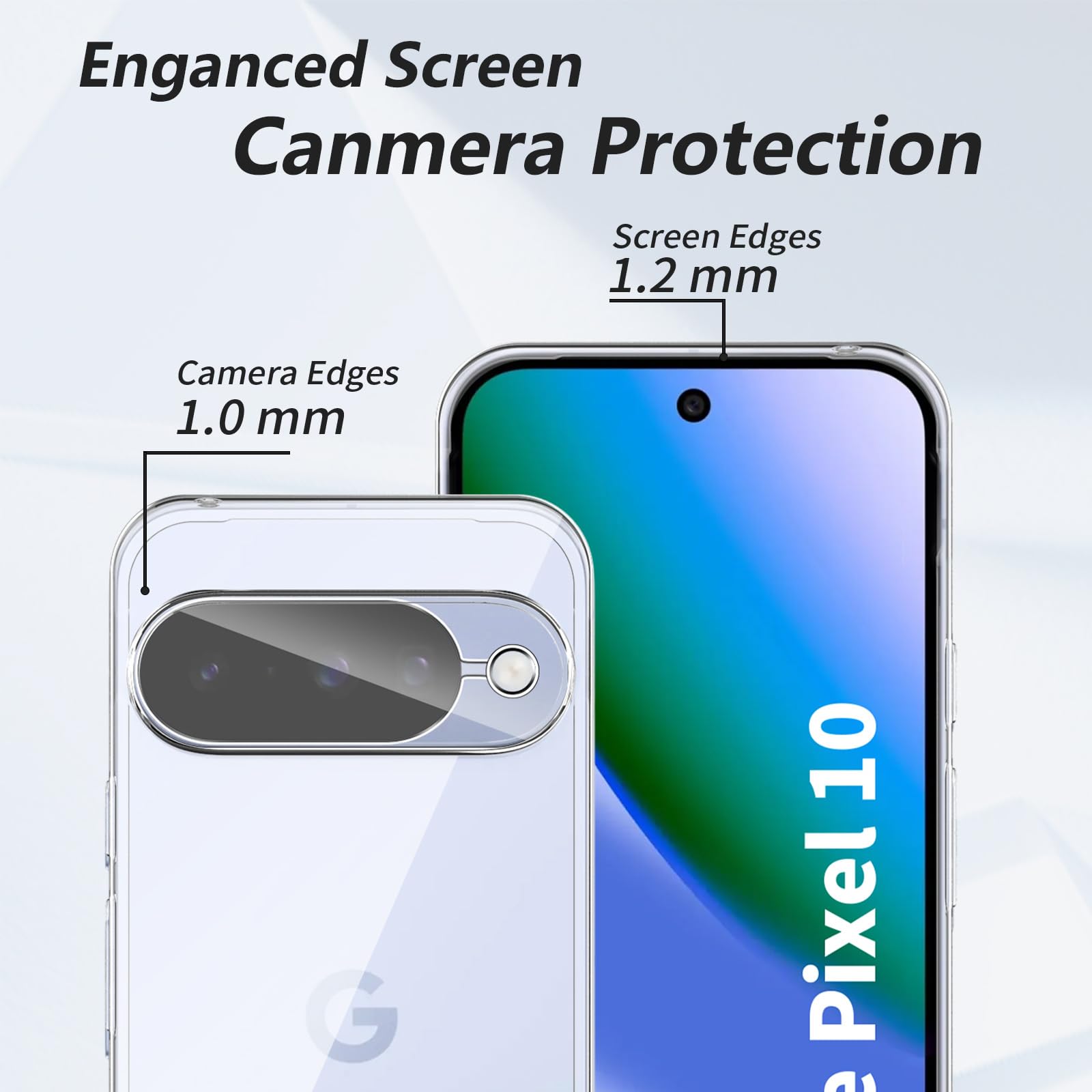 Ciecz Crystal Cover do Google Pixel 10 5G Case, Anti-Scratch Protection Case z 2 sztukami folii na aparat, przeciw żółknięciu, silikon TPU