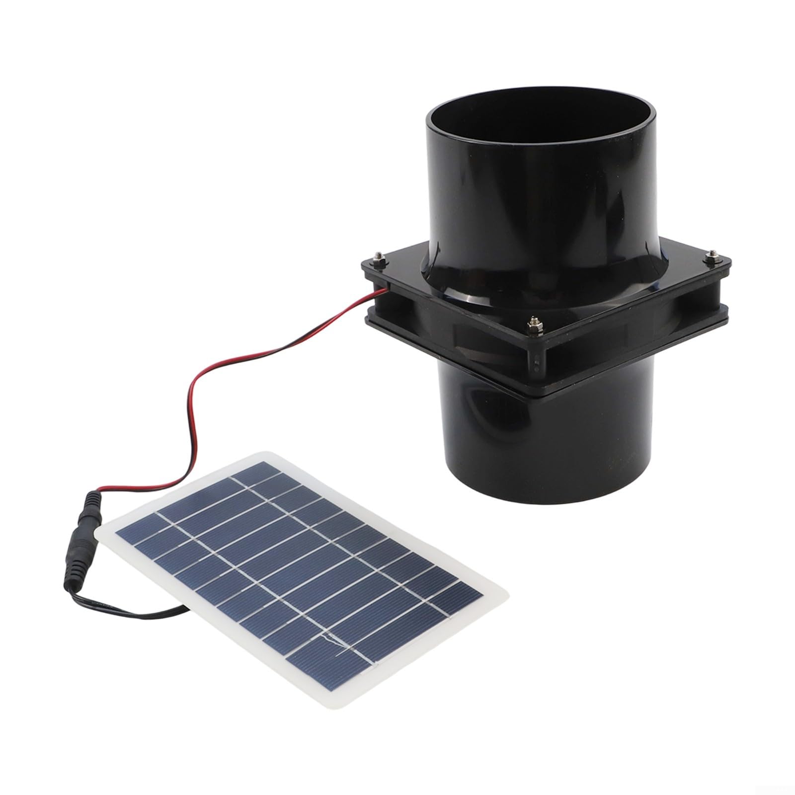 Solarbetriebenes Abluftventilator-Set mit rundem K, 10 W, 12 V, mit ABS-Gehäuse, Belüftungslösung mit integriertem Solarpanel für Wohnmobil, Dachboden, Boot und Gewächshaus (schwarz)