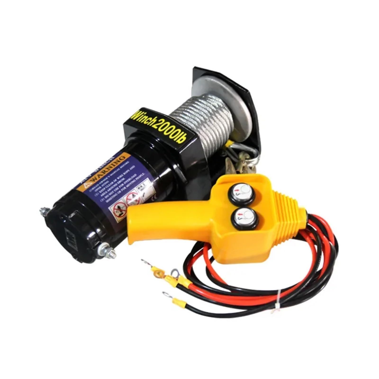 Verricello elettrico per auto, 12 V, 24 V, per fuoristrada, paranco a trazione di soccorso, 4000 lb-12 V, telecomando