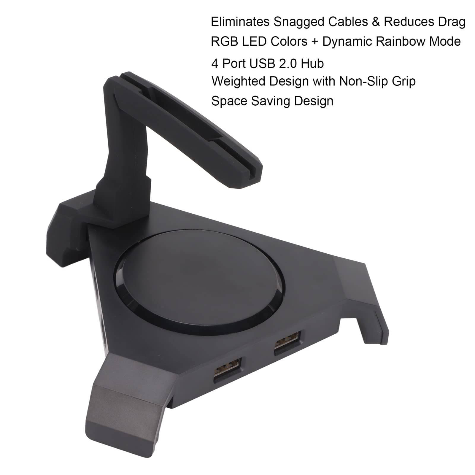 Uchwyt Na Kabel Bungee Do Myszy Do Gier Vomeko Pro, Uchwyt Na Przewód Bungee Do Myszy Do Gier LED Z 4-portowym Koncentratorem USB Większa Dokładność W Grach Rywalizacyjnych