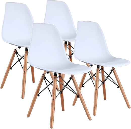 Modern Dining Chair Set – Set of 4, White