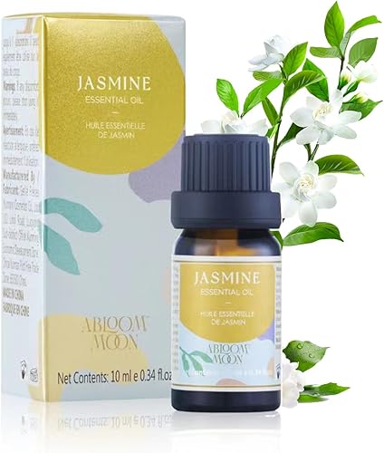Mezcla de aceites esenciales de jazmín, 0.34 onzas líquidas, seguro para la piel, mezcla de aceites esenciales multiusos para cuidado corporal,