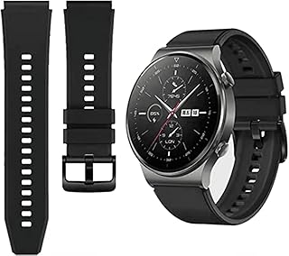 سوار ساعة سيليكون مناسب لساعة هواوي Gt2 برو من موبيليك اسود ، للبالغين من الجنسين