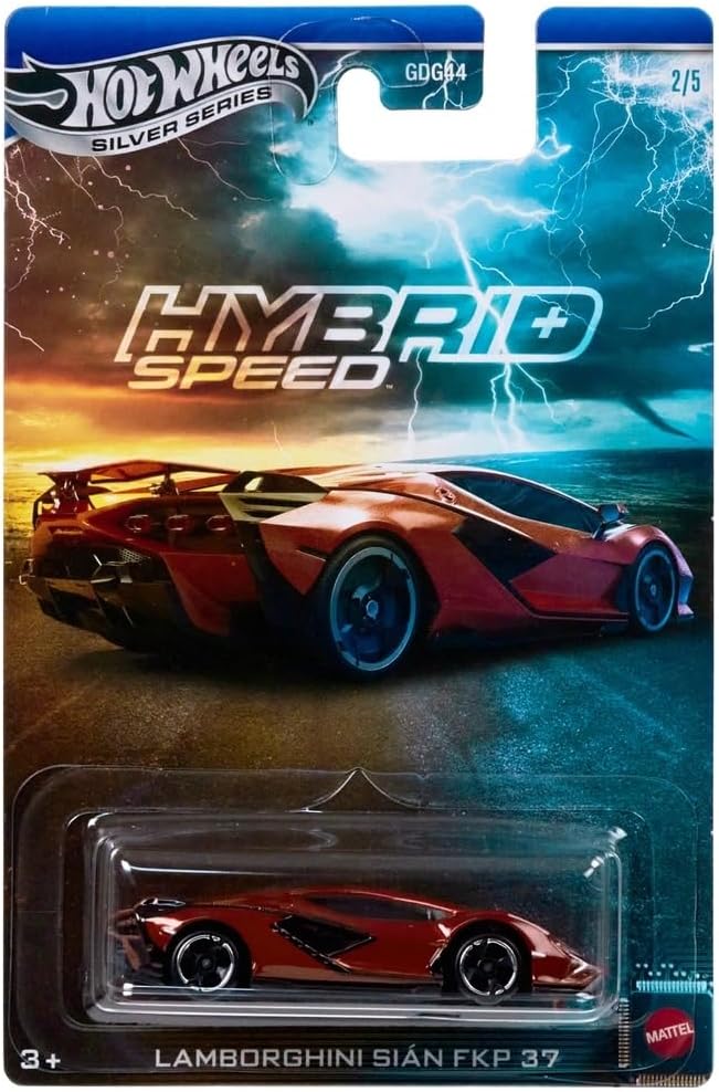Hot Wheels Silver Series Hybrid Speed Lamborghini Sian FKP 37 [Burnt Orange/Red] 2/5, GDG44, 1:64 Scale Diecast Vehicle