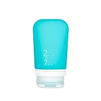 Vista 8 de Humangear GoToob+ Botellas de viaje de silicona recargables con tapa de cierre, Azul