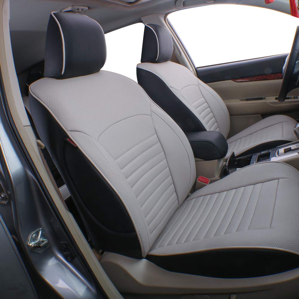 EKR Custom Fit Outback Car Seat Covers for Select Subaru Outback 2010 2011 2012 2013 2014 - Leather (Black)