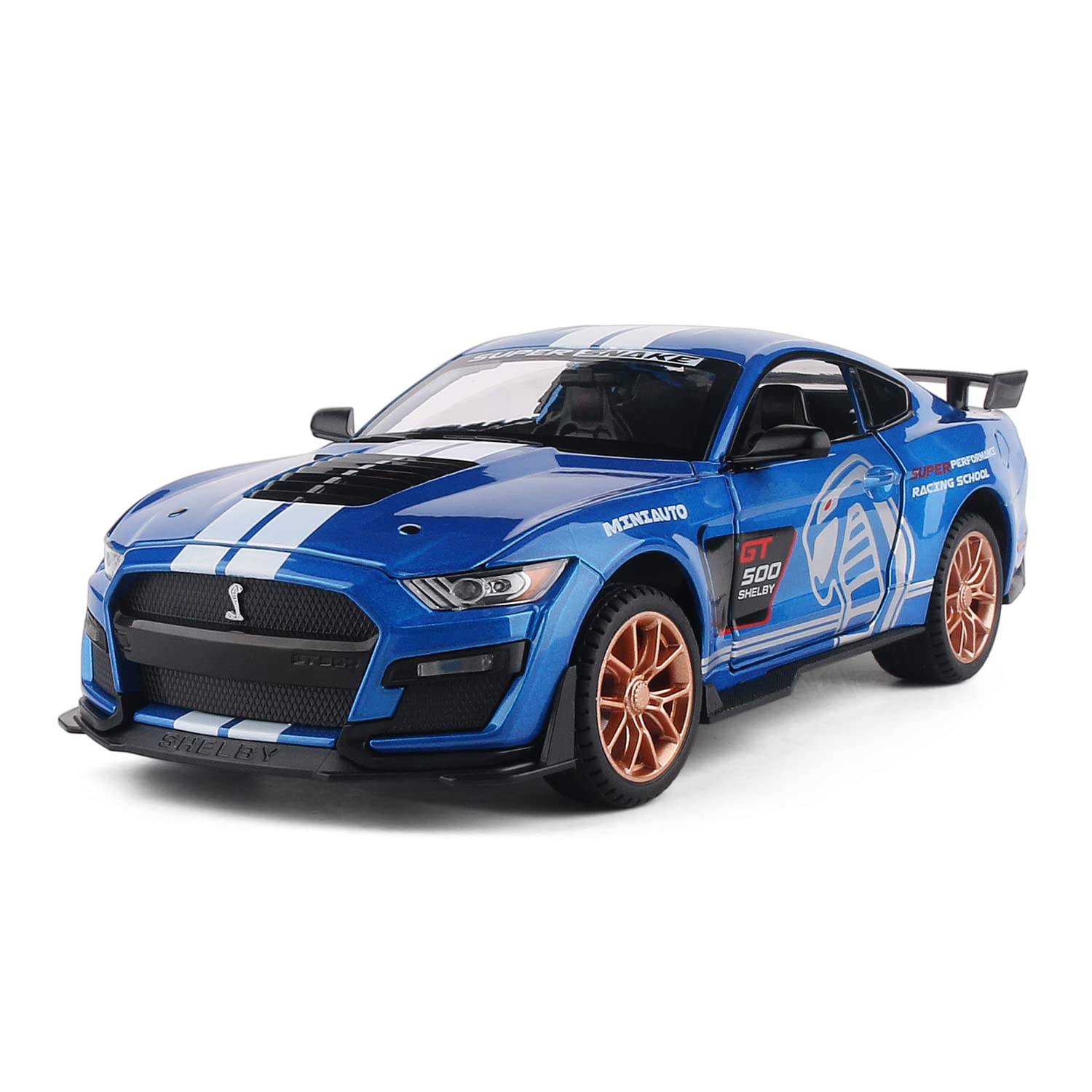 JACKIEKIM 1:24 Alloy Pull Back Car Diecast Model Truck for Forte Mustang,Collection, Mini Simulation Vehicles Toys for Kids,Boyfriend,Young Peoples Gift（Blue）