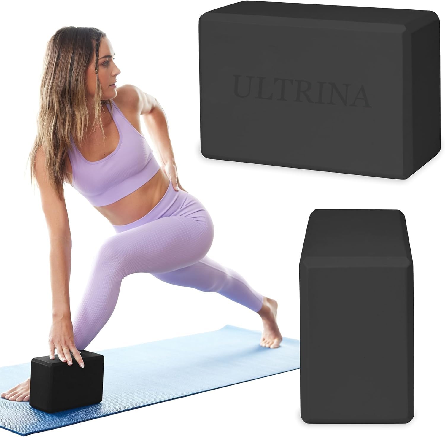 ULTRINA Yoga Block | Yoga Brick (Set of 2, Extra Large Size), High Density Premium EVA Foam Material, Odour Resistant, Soft Surface For balance, Support & Performance (YOGA BLOCKS)-image-8