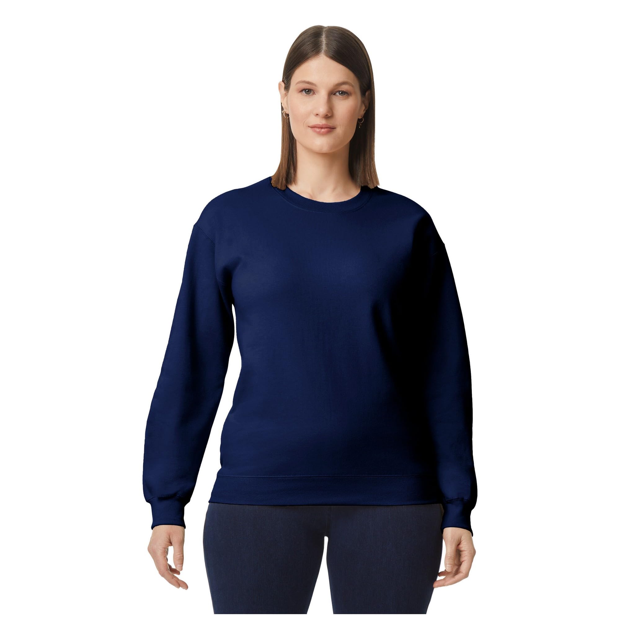 Gildan Unisex Adult Softstyle Fleece Midweight Pullover (XXL) (Navy Blue)
