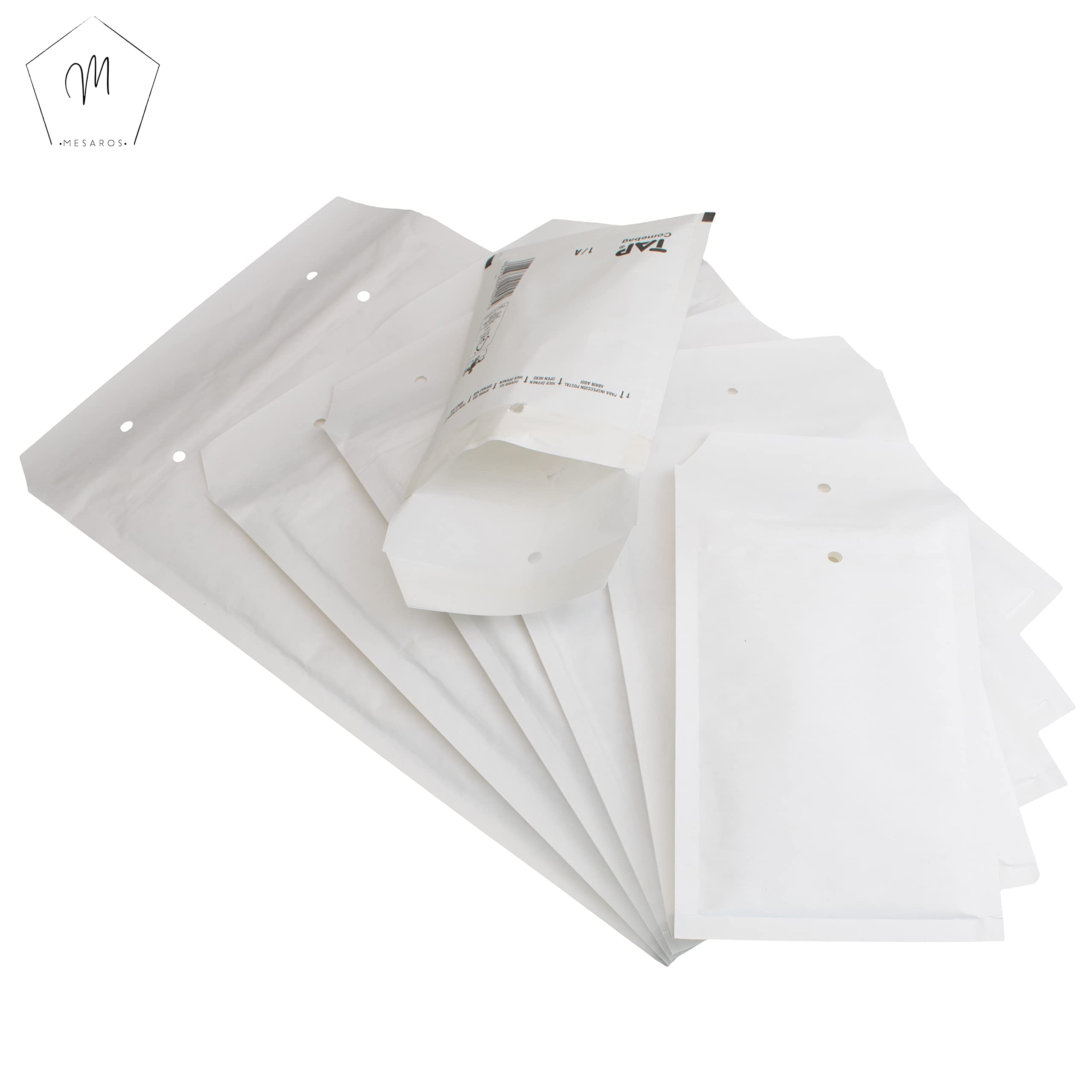 Luftpolstertaschen (weiß) - 7/G - (250 mm x 350 mm) aus Kraftpapier (1000 Stück) | Luftpolsterumschläge - Versandtaschen - Luftpolsterversandtaschen - Verpackungsmaterial von MESAROS®