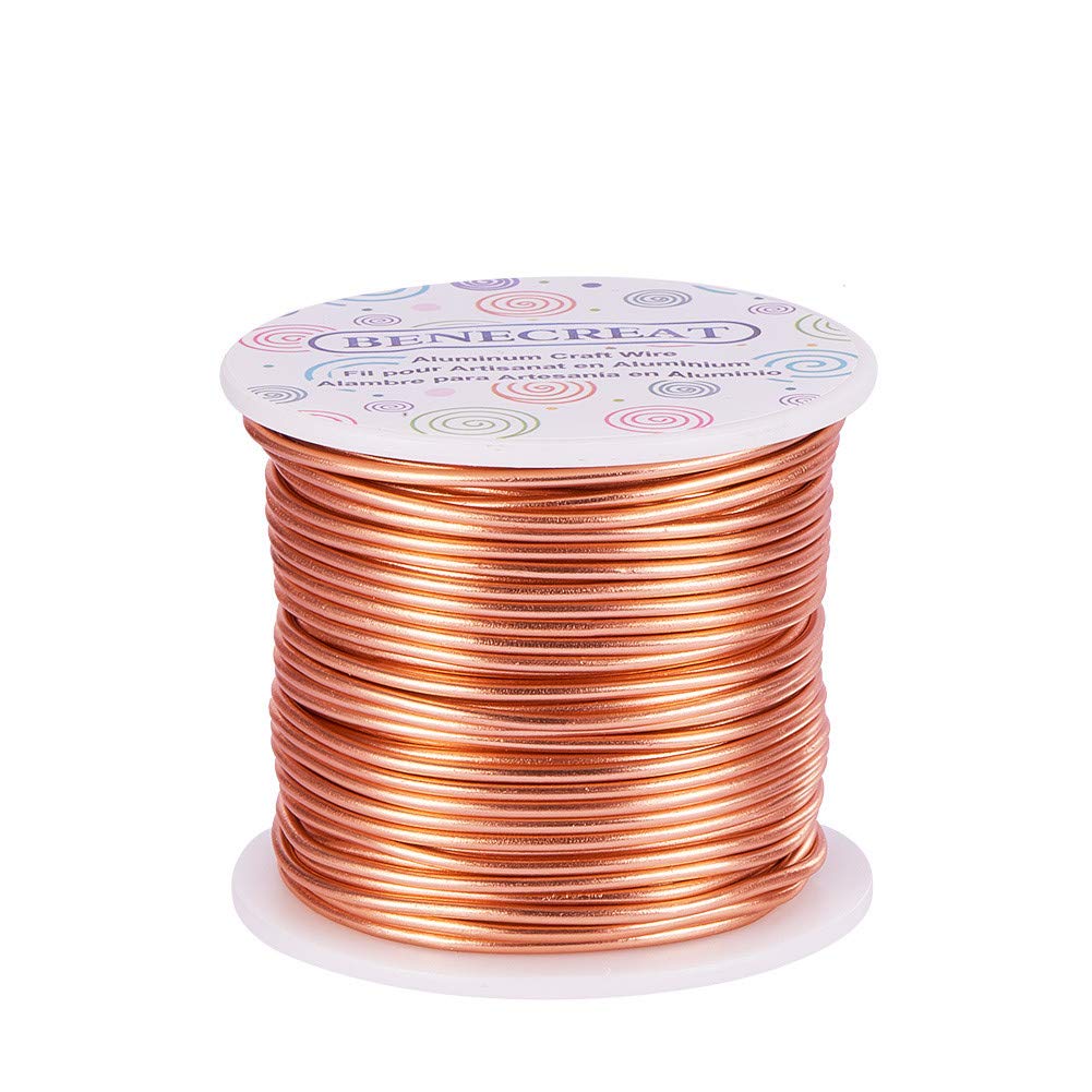 BENECREAT 12 17 18 Gauge Aluminum Wire (,100Ft) Anodized Jewelry Craft Making Beading Floral Colored Aluminum Craft Wire - 12 Gauge Copper