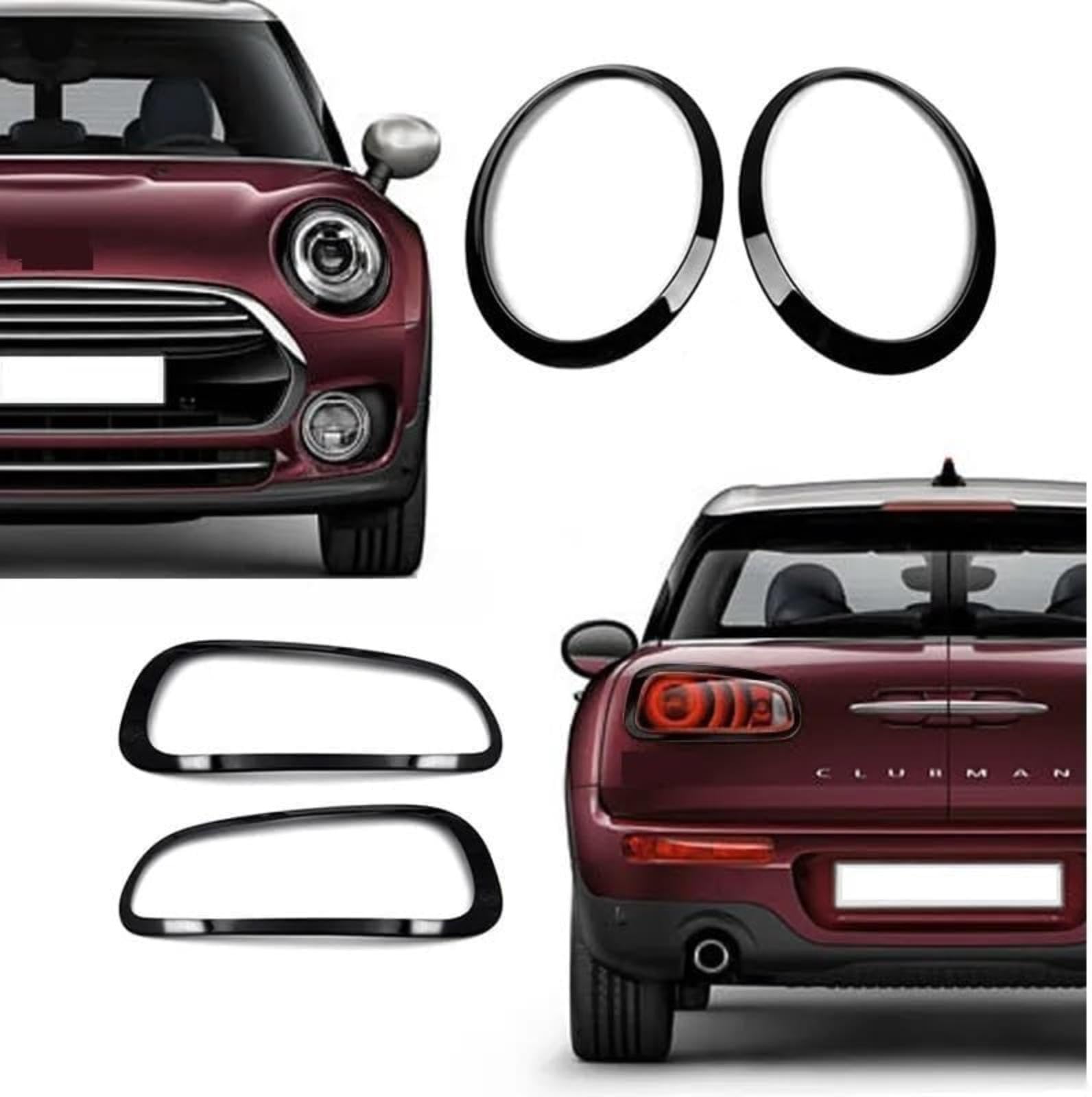Naklejki na ramki reflektorów, tylnych świateł i pierścienie lamp tylnych, naklejki pętelkowe dla Mini Cooper One S JCW F54 Clubman – akcesoria i naklejki oświetleniowe do (Rear 2pcs)