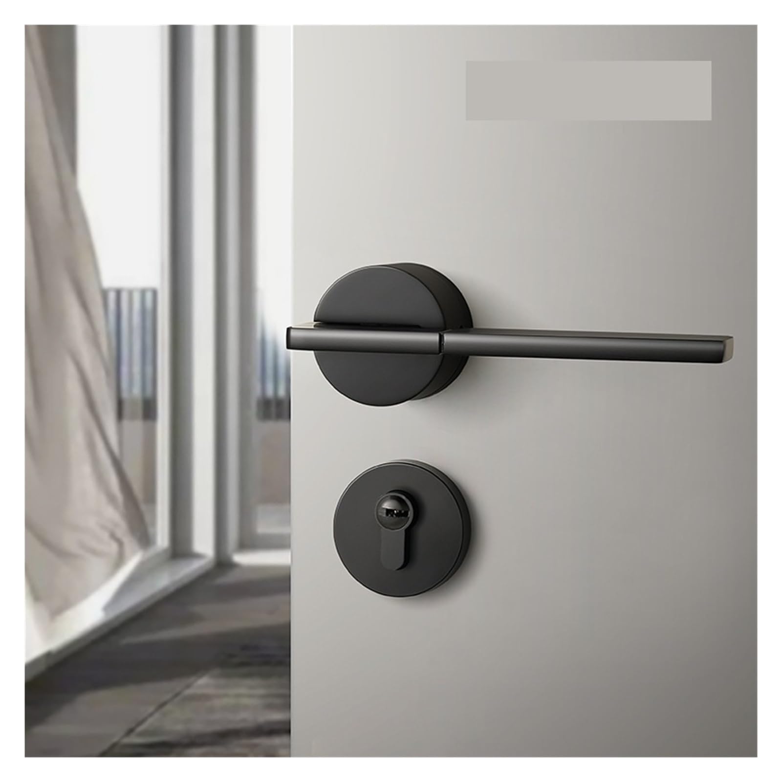 NYRXRYTCA Nordic Door Lock Bedroom Silent Split Lock Black Steel Brushed Door Lock American Door Lock Simple Lock(Nero,58 Silent Lock)