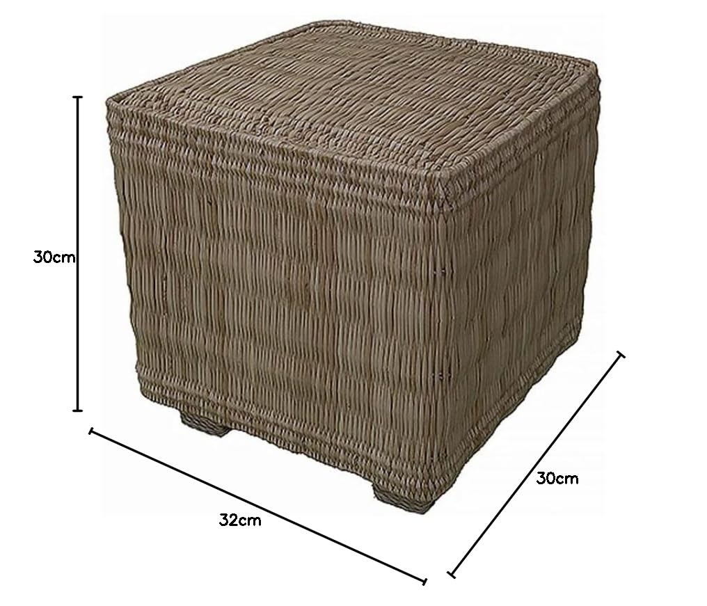 Pouf marocchino in paglia vimini orientale intrecciato tutto a mano