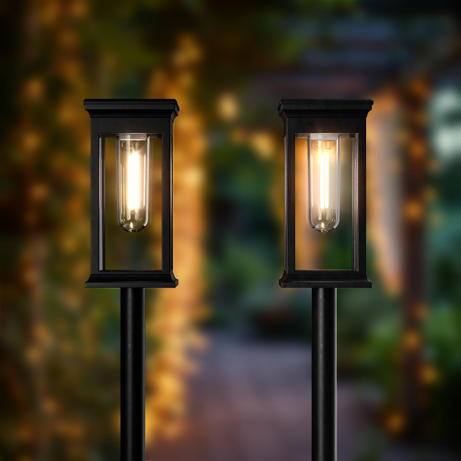 Solar Centre Black Solarcentre® Lakeside Outdoor Solar Powered Mini Post Lights (Set Of 2)