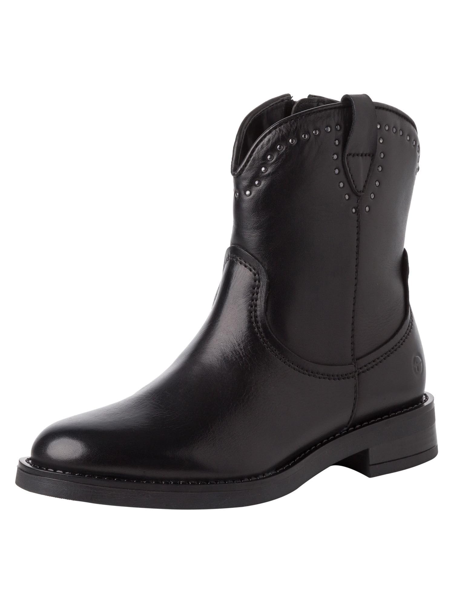 Tamaris Women's Leather Ankle Boots, Black (Black Leather), 7.5 UK