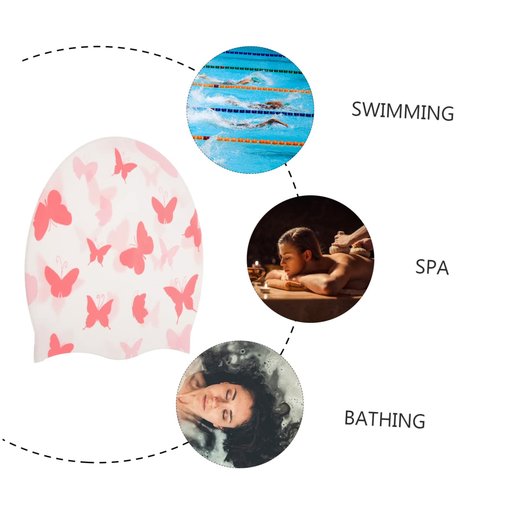 BESPORTBLE 4 Pièces Bonnet de Bain en Silicone imperméable Cheveux Bonnet de Bain Chapeau de Soleil Bonnet de Natation Femme Bonnet de Bain Adulte Bonnet Piscine Enfant Chapeaux de Bain