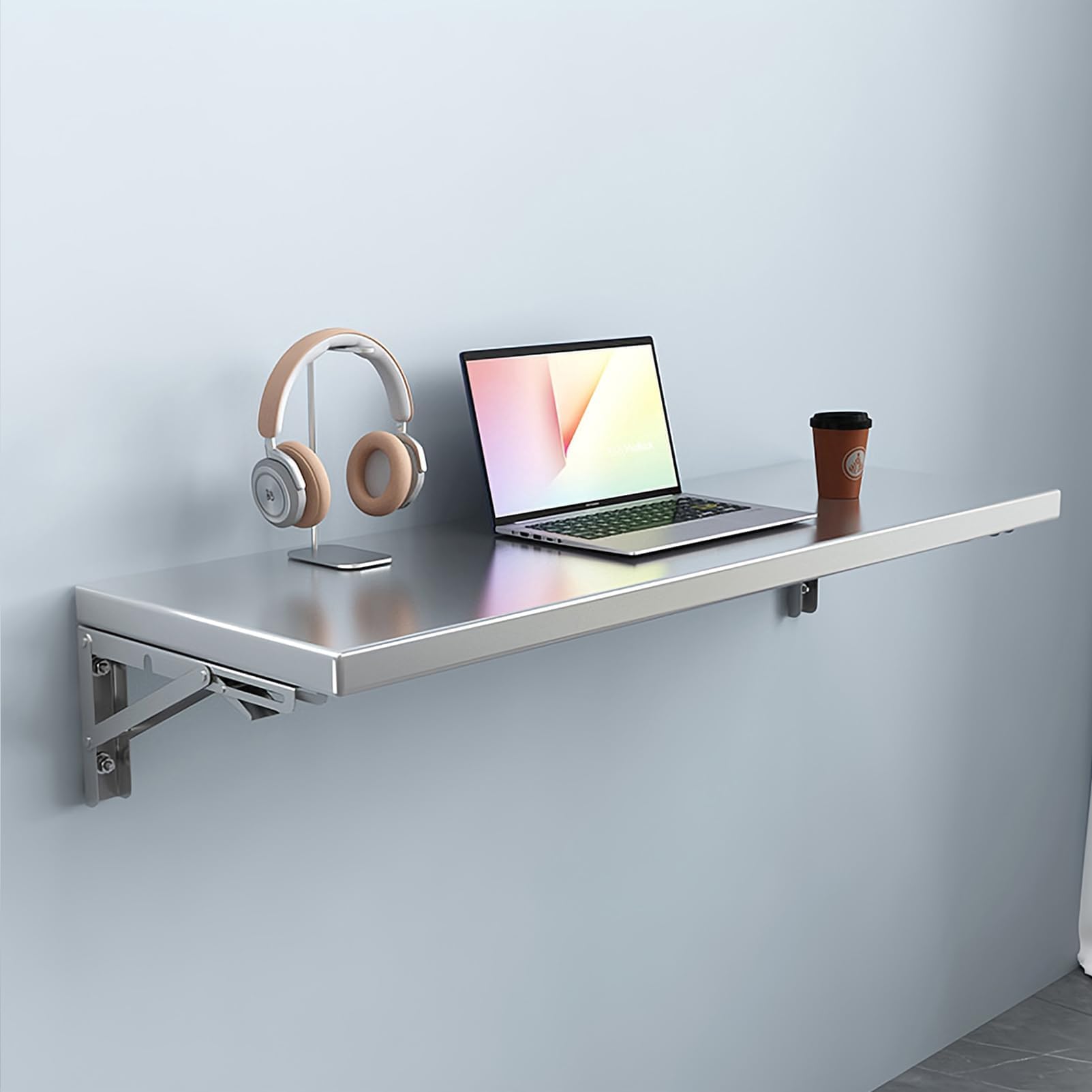 Fold Down Table Wall Mounted Floating Folding Table, Drop Leaf Dining ...