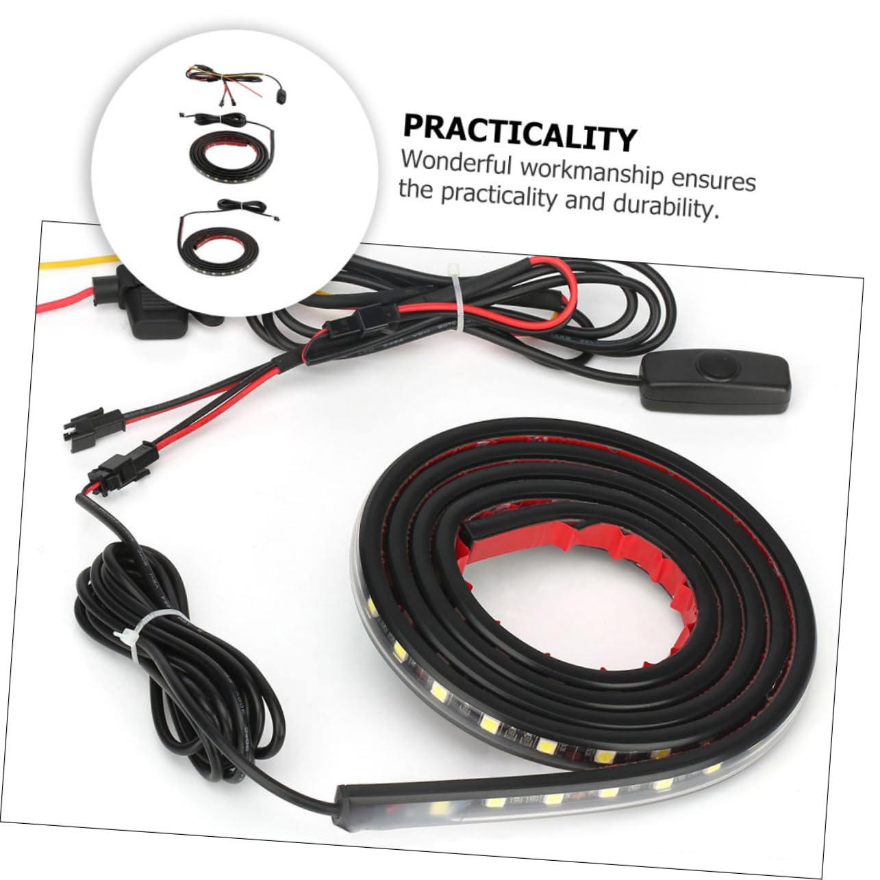 STOBAZA Striscia Luminosa per Cassone Pick-up 3 Pezzi, Luce Bilaterale per Camion, Accessorio Lampada Auto Compatibile per Guida Notturna e Illuminazione Cassone