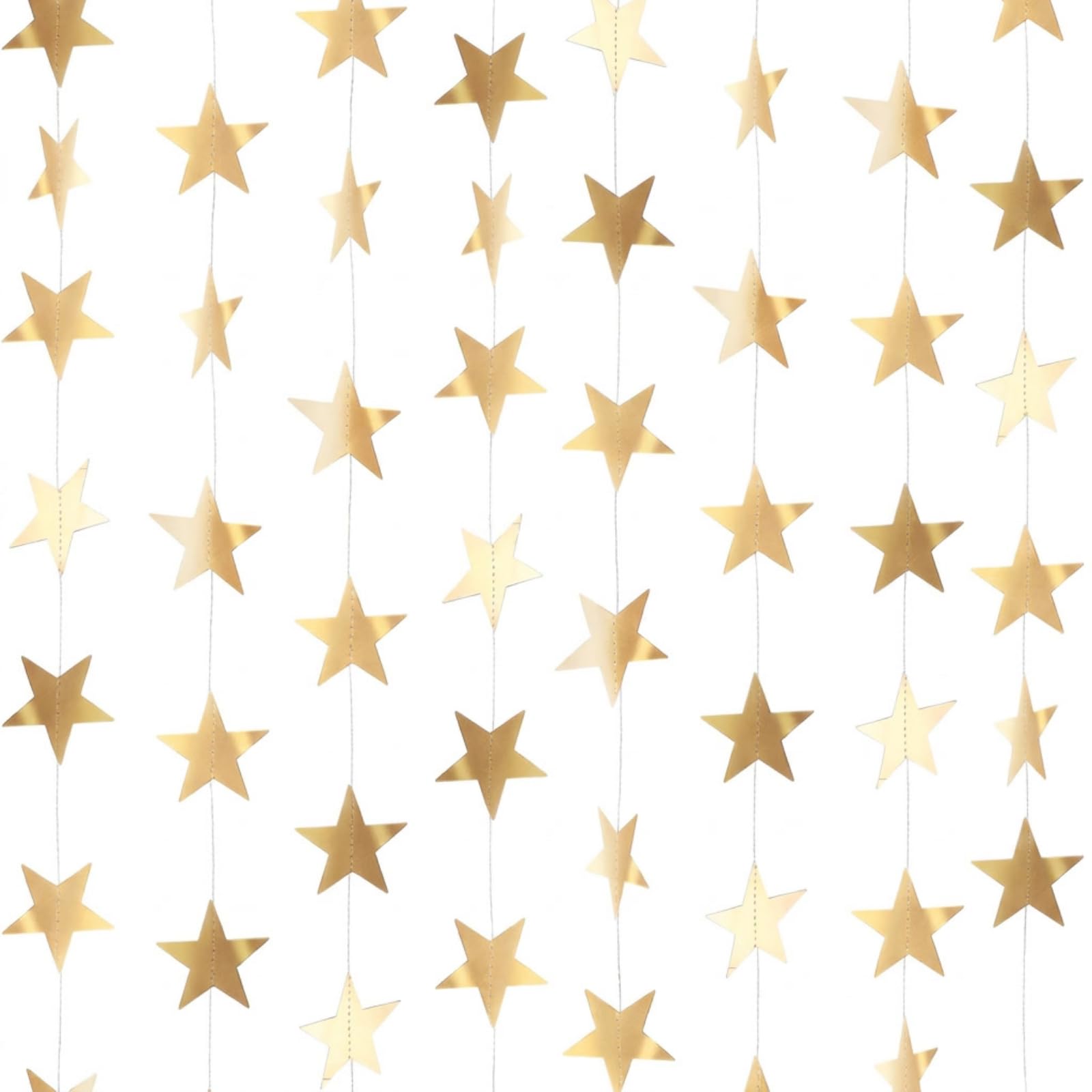 Patelai 130 ft Star Garland Banner Decor,Champagne Gold