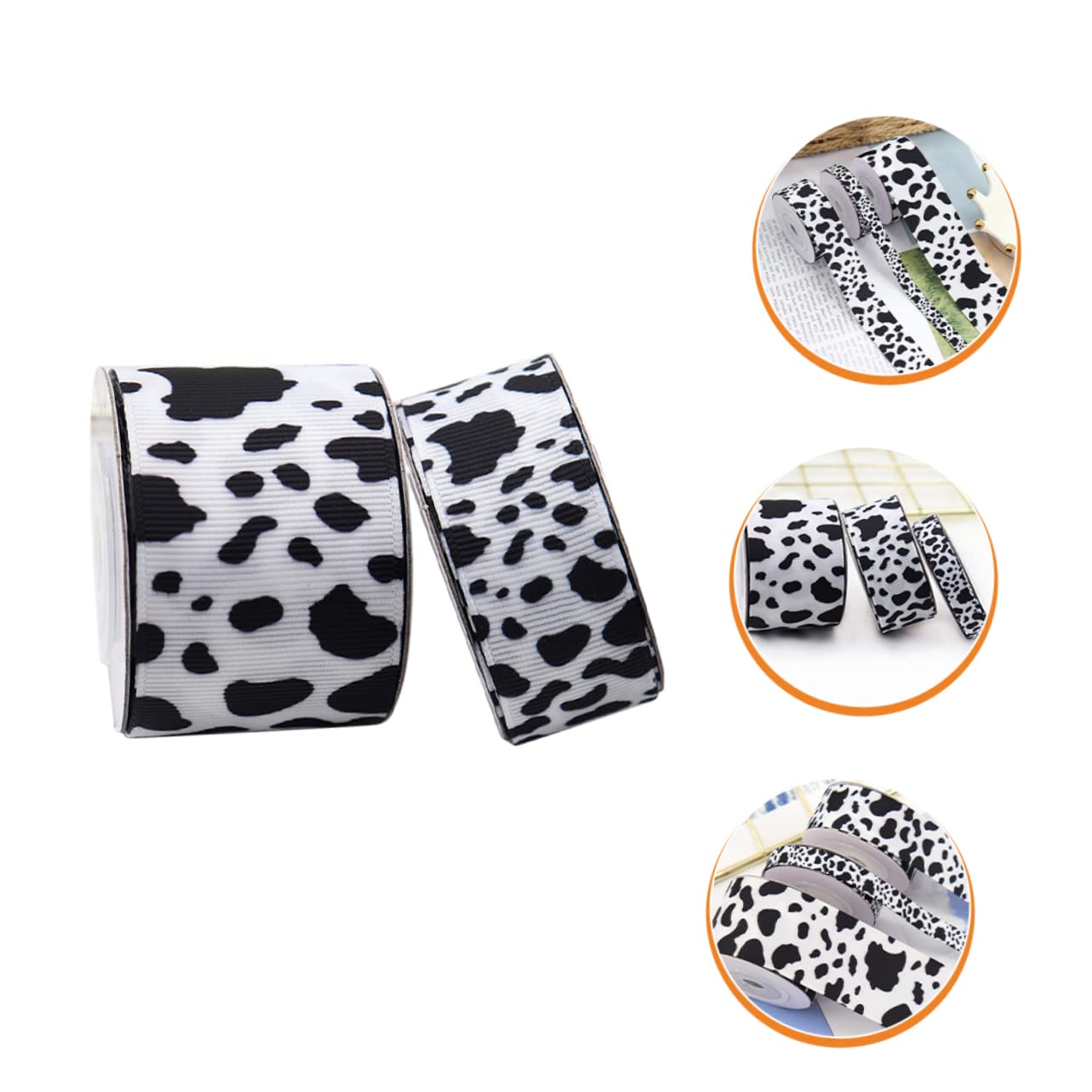 NUOBESTY 2 Sätze Kuhband Geschenkbänder Geschenkband Geschenkschleifen Für Band Für Blumenstrauß Hochzeitsband Ribbon Bandfeile Kuh Druckt Band Polyesterband 2 Rollen * 2