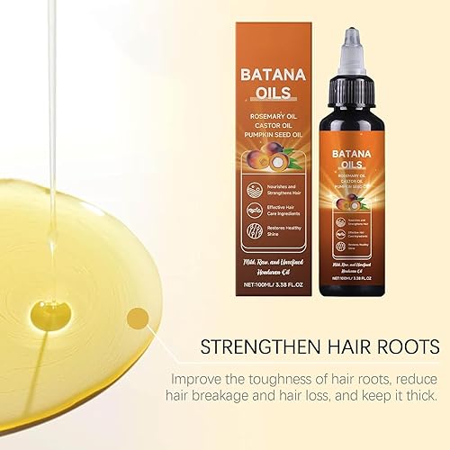 Miniatura 5 de Aceite de batana para el crecimiento del cabello, fórmula líquida 4 en 1, aceite de semillas de romero, ricino y calabaza, fortalece, nutre el