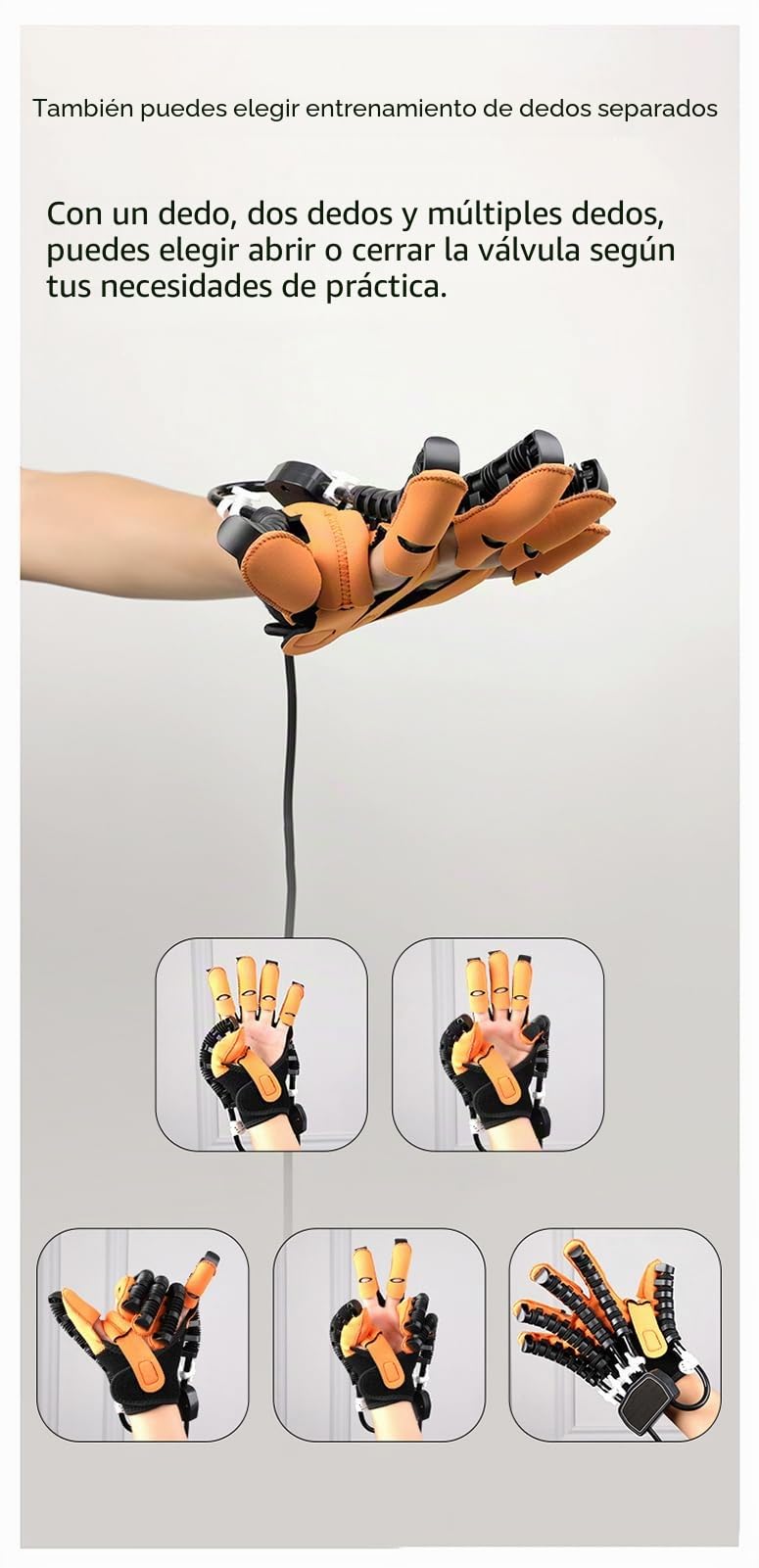 Guantes de Robot de rehabilitación de autoentrenamiento, Protector de Soporte para enderezar los Dedos, Entrenamiento Manual de exoesqueleto Funcional