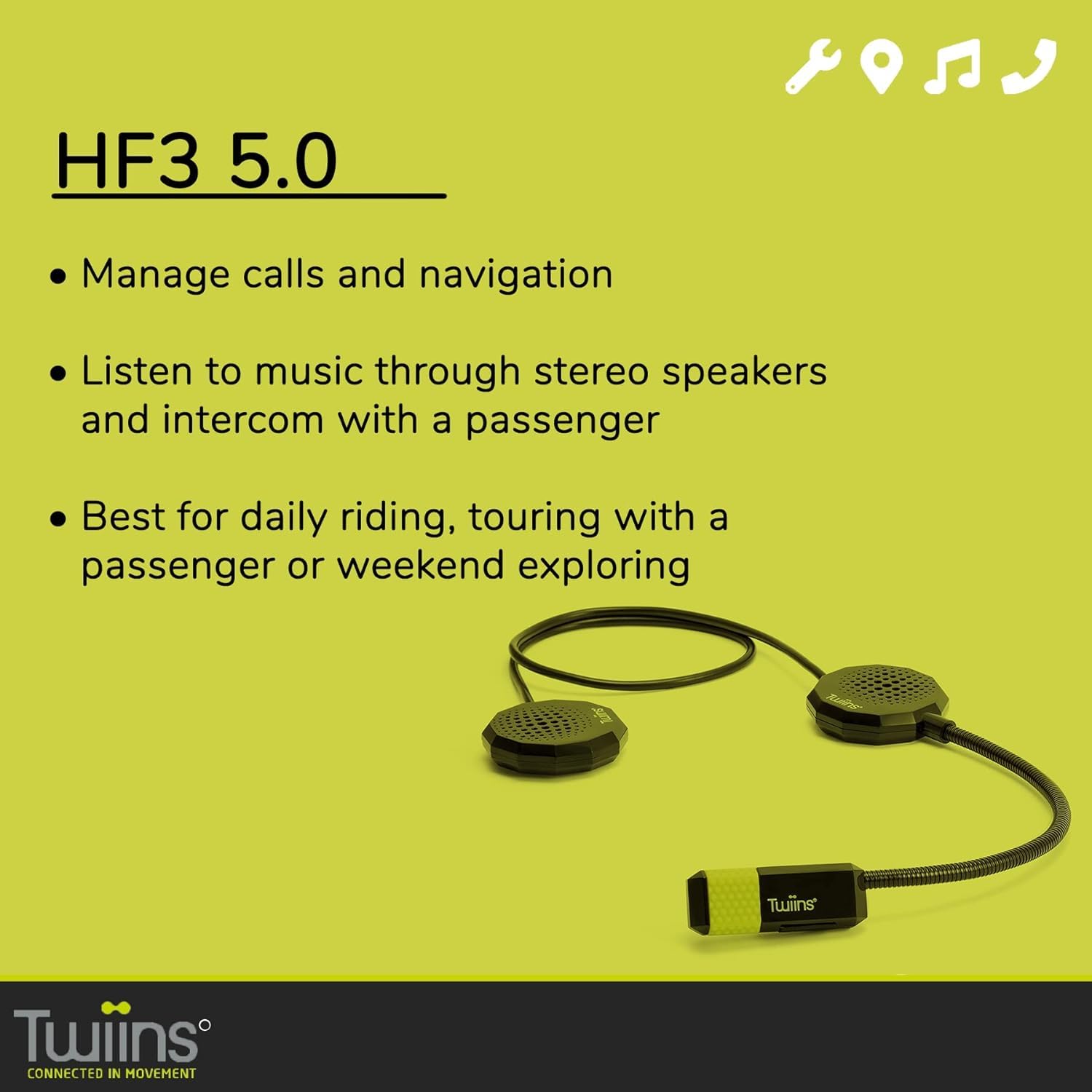 Generico Twiins Smartduo HF2 + HF3 Bluetooth Intercom 5.0 Kit Interfono