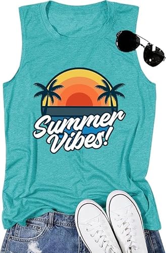Beach Tank Tops for Women Summer Casual Short Sleeve Hawaiian