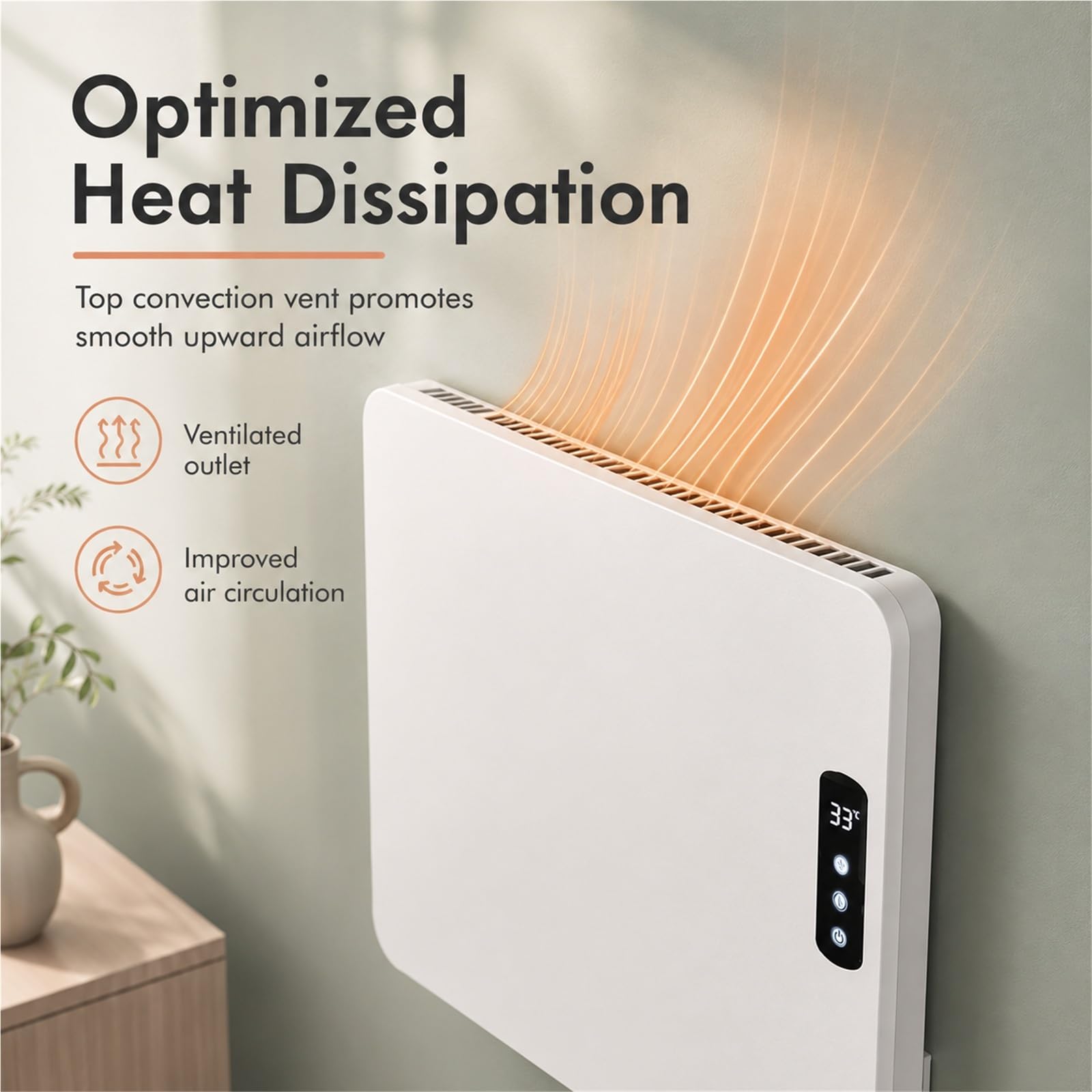 Calentador de pared con panel eléctrico enchufable