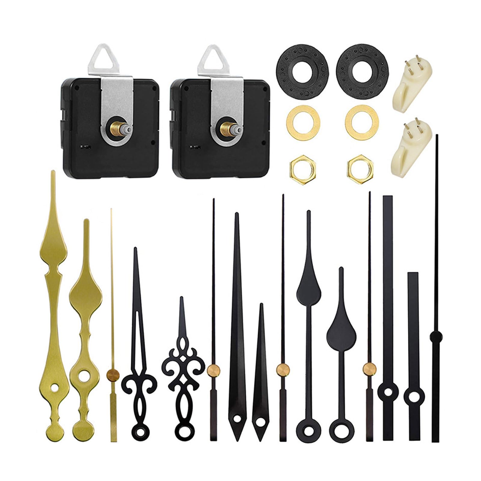 HZBB Pendulum Clock Movement Part Black/Gold Movement Set for Repair or Replacement Long Shafts Mechanism