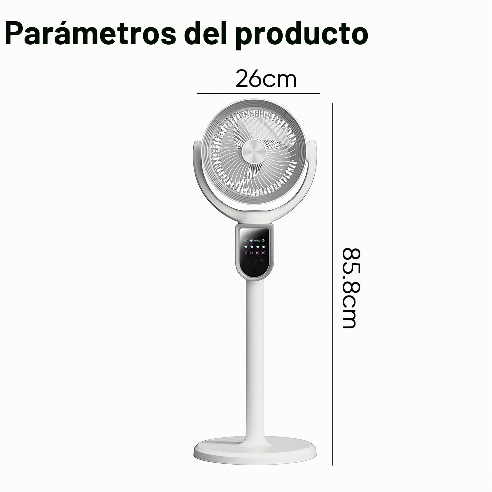 WIWOLER Ventilador de Pie Silencioso con Mando, Inalámbrico, 4 Alturas 110cm, Motor DC 30dB, 10 Velocidades, 80° Auto+90° Manual, Temporizador 10H, Luz 3 Niveles, Aromaterapia, Dormitorio Salón